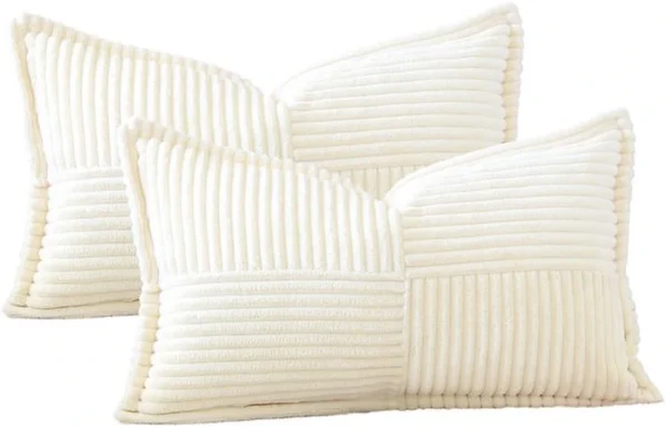 P-87213232505840-20260406113049.webp Unyqoos® Set van twee elegante corduroy kussenslopen in crème en beige tinten