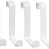 Unyqoos® Witte matte deurgarderobe haken set van vier voor extra opbergruimte