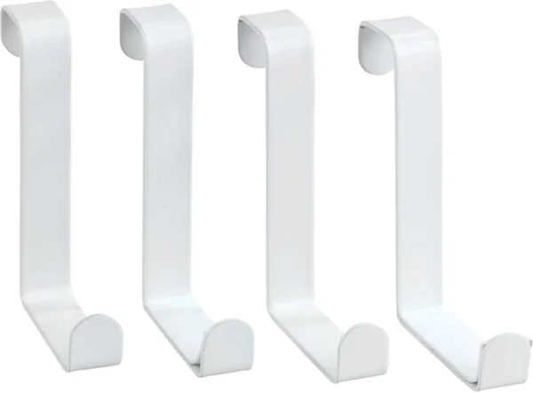 Unyqoos® Witte matte deurgarderobe haken set van vier voor extra opbergruimte