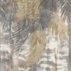 Unyqoos® Exotisch vliesbehang met palmbladeren in goud, beige en wit voor elke ruimte