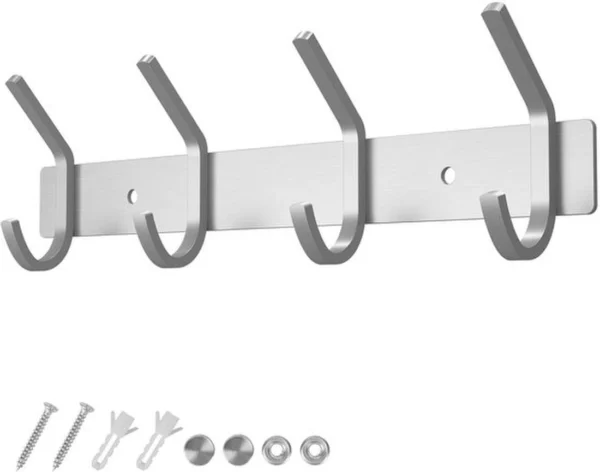 Unyqoos® Stijlvolle Wandhaken Set van 27 cm met 4 Haken voor Jassen en Accessoires