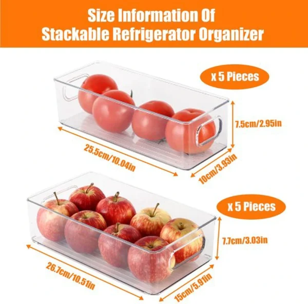 P-87213232542306-20260406094352.webp Unyqoos® Stapelbare doorzichtige opbergdozen set voor keuken en kantoororganisatie