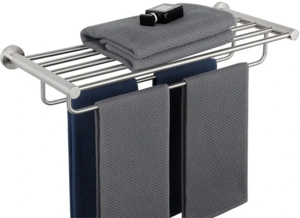 Unyqoos® Roestvrijstalen dubbele handdoekhouder voor badkamer en keuken - 60 cm wandmontage