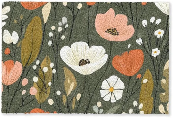 Unyqoos® Decoratieve antislip deurmat met bloemenprint voor binnengebruik