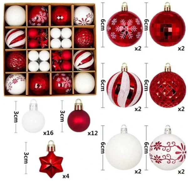 P-87213232569131-20260406091724.webp Unyqoos® Set van 44 Rood-Witte Kerstballen voor Betoverende Boomdecoratie