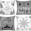 P-87213232580610-20260406110709.webp Unyqoos® Set van 4 grijze kerstkussenhoezen met sneeuwvlok design voor feestelijke sfeer