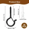 P-87213232618321-20260406120355.webp Unyqoos® Set van 30 zwarte schroefhaken met veiligheidssluiting voor veelzijdig gebruik