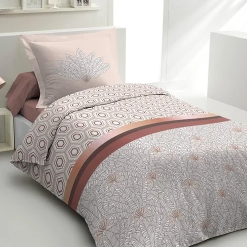 Unyqoos® Luxe katoenen dekbedovertrekset terracotta voor eenpersoonsbed 140x200 cm