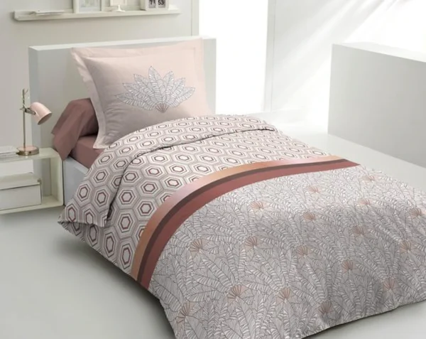 Unyqoos® Luxe katoenen dekbedovertrekset terracotta voor eenpersoonsbed 140x200 cm