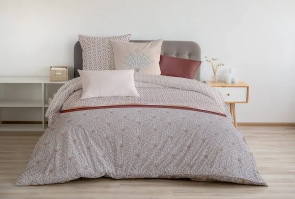 Unyqoos® Luxe katoenen dekbedovertrekset terracotta voor eenpersoonsbed 140x200 cm
