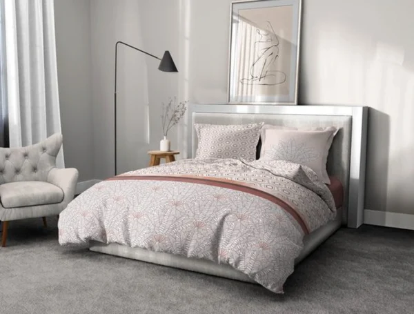 Unyqoos® Luxe katoenen dekbedovertrekset terracotta voor eenpersoonsbed 140x200 cm