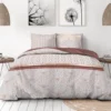 Unyqoos® Luxe katoenen dekbedovertrekset terracotta voor eenpersoonsbed 140x200 cm