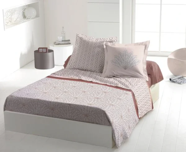 Unyqoos® Luxe katoenen dekbedovertrekset terracotta voor eenpersoonsbed 140x200 cm