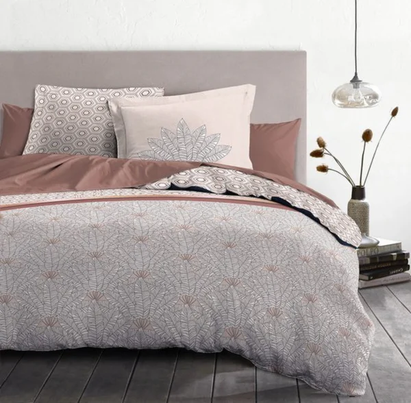 Unyqoos® Luxe katoenen dekbedovertrekset terracotta voor eenpersoonsbed 140x200 cm