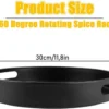 Unyqoos® Dubbel Zwart Draaiplateau voor Keuken en Badkamer, 30 cm Metaal
