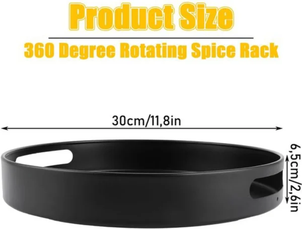 Unyqoos® Dubbel Zwart Draaiplateau voor Keuken en Badkamer, 30 cm Metaal