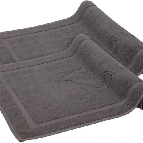 Unyqoos® Antracietgrijze Badmatset van 100% Katoen, 2 Stuks, Absorberend en Sneldrogend, 50x80 cm