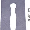 P-87213232661036-20260406112117.webp Unyqoos® Grijze machinewasbare U-vormige kussensloop voor zwangerschapskussen 140 x 80 cm