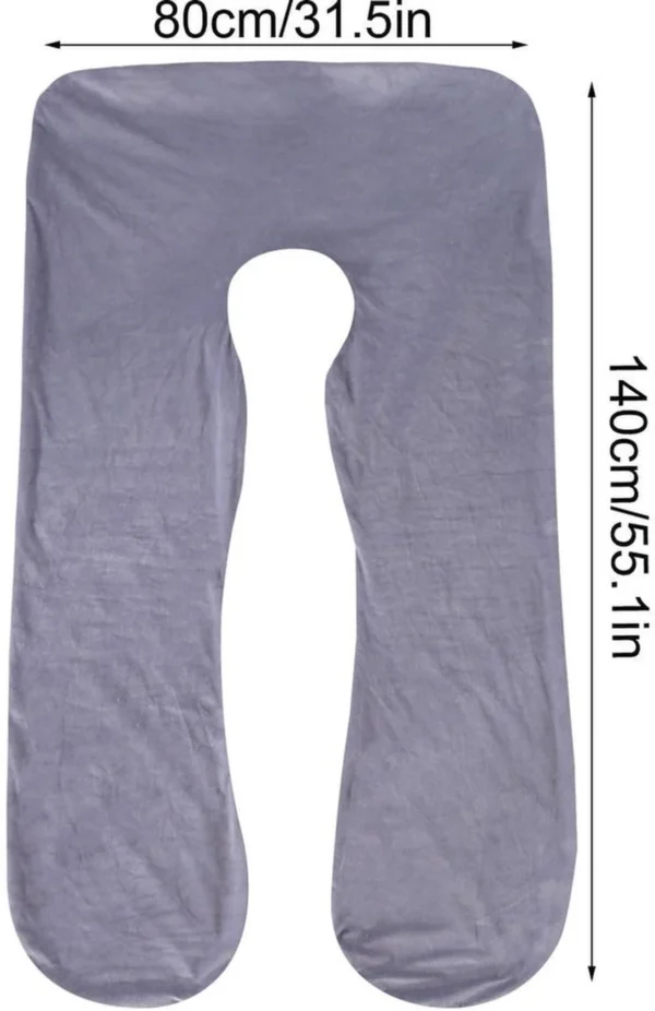 P-87213232661036-20260406112117.webp Unyqoos® Grijze machinewasbare U-vormige kussensloop voor zwangerschapskussen 140 x 80 cm