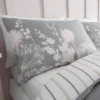 Unyqoos® Enkel Dekbedovertrek Set met Bloemenprint en Kussenslopen in Roze en Grijs