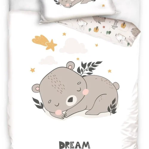 Unyqoos® Betoverend Kinderbeddengoed met Schattig Beertje en Dromerig Bosontwerp voor Meisjes en Jongens