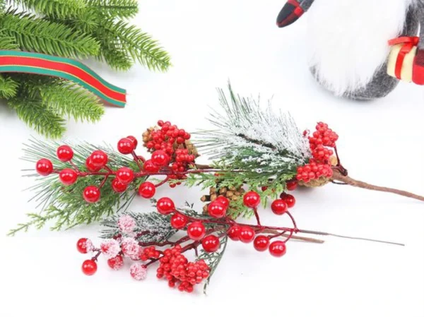 P-87213232720987-20260406091907.webp Unyqoos® Set van 20 Decoratieve Rode Bessen Takken voor Kerstboom en Creatief Handwerk