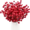 P-87213232720988-20260406091916.webp Unyqoos® Set van 20 Decoratieve Rode Bessen Takken voor Kerstboom en Creatief Handwerk