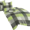 Unyqoos® Hoge kwaliteit flanellen dekbedovertrekset in kiwi 155 x 220 cm