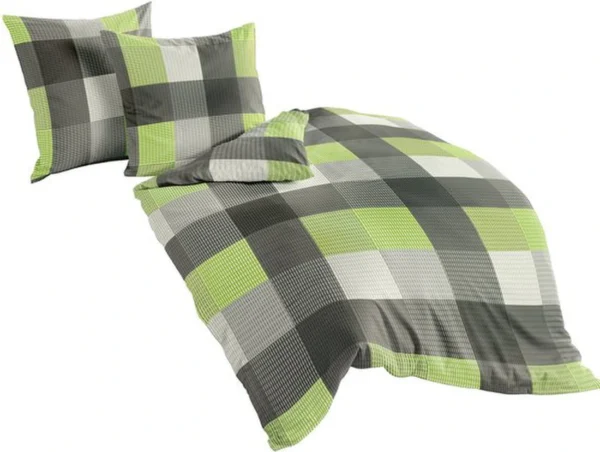 Unyqoos® Hoge kwaliteit flanellen dekbedovertrekset in kiwi 155 x 220 cm