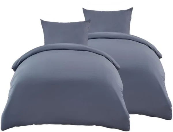 Unyqoos® Beddengoedset van polyester-microvezel met ritssluiting en Oeko-Tex-certificering donkergrijs