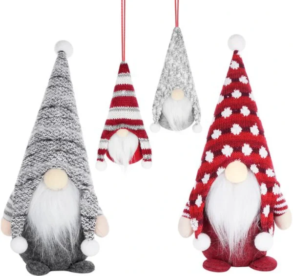 Unyqoos® Set van vier decoratieve kabouters voor binnen en buiten gebruik