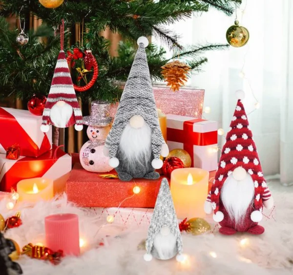 Unyqoos® Set van vier decoratieve kabouters voor binnen en buiten gebruik