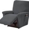 Unyqoos® Stijlvolle en Elastische Stoelhoes voor Comfortabele Relaxstoelen, donkergrijs, 115*76*79 cm