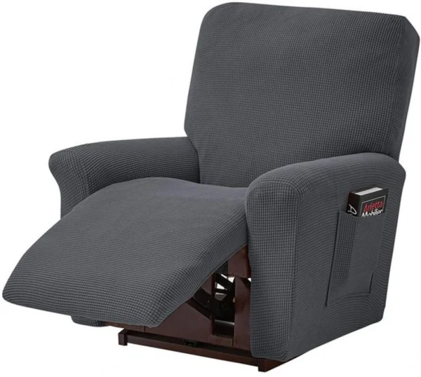 Unyqoos® Stijlvolle en Elastische Stoelhoes voor Comfortabele Relaxstoelen, donkergrijs, 115*76*79 cm