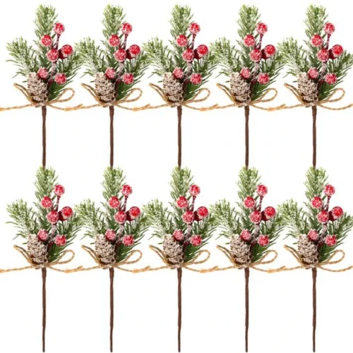 P-87213232781680-20260406092107.webp Unyqoos® Set van 10 decoratieve kunsttakken met rode bessen voor kerstdecoraties