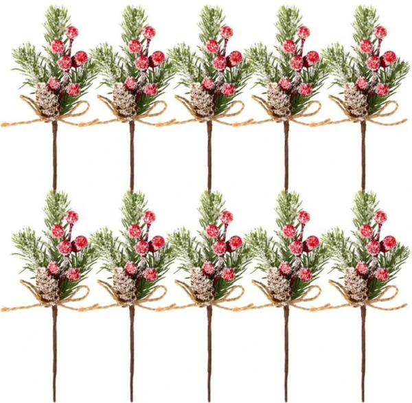 P-87213232781680-20260406092107.webp Unyqoos® Set van 10 decoratieve kunsttakken met rode bessen voor kerstdecoraties