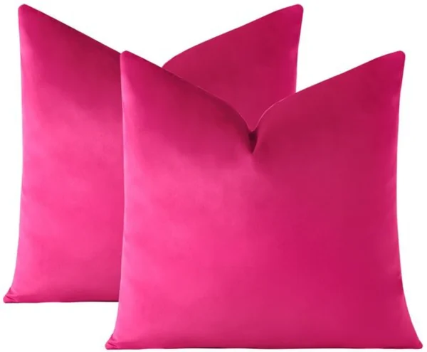 P-87213232798442-20260406110908.webp Unyqoos® Set van twee stijlvolle fluwelen kussenslopen voor huisdecoratie in rozerood