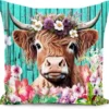 Unyqoos® Decoratieve kussensloop voor buiten van 40x40 cm met hoogland koeienprint