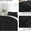 P-87213232813595-20260405103149.webp Unyqoos® Zwarte comforter met knijpvouwen en kussenslopen voor een stijlvolle slaapkamer