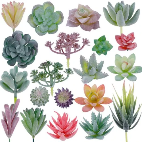 Unyqoos® Set van 20 Realistische Kunstvetplanten voor Decoratie en Creatief Gebruik