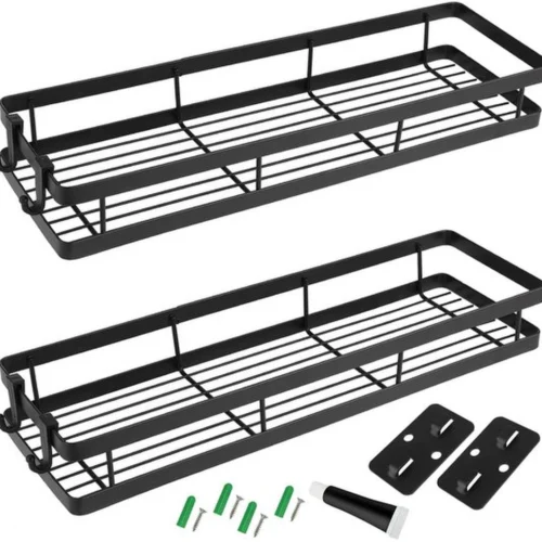 Unyqoos® Kruidenrek Set van 2 Stuks - Modern Metalen Wandrek voor Keuken en Badkamer