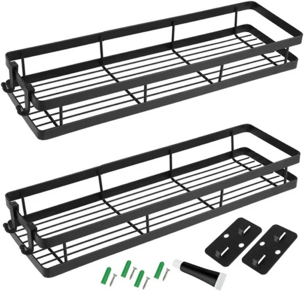 Unyqoos® Kruidenrek Set van 2 Stuks - Modern Metalen Wandrek voor Keuken en Badkamer
