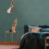 Unyqoos® Klassiek blauw en goud vliesbehang met barokmotief voor iedere ruimte