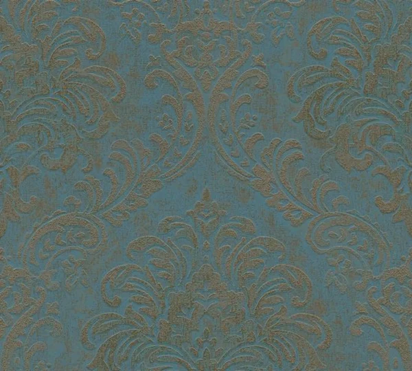 Unyqoos® Klassiek blauw en goud vliesbehang met barokmotief voor iedere ruimte