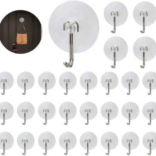 P-87213232857390-20260406120809.webp Unyqoos® Set van 40 sterke transparante zuignappen met haken voor veelzijdig gebruik