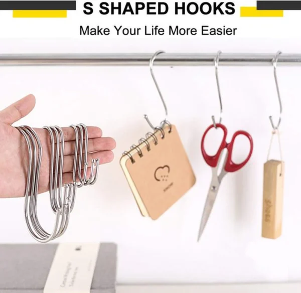 P-87213232860711-20260406120901.webp Unyqoos® Set van 20 zwarte metalen S-haken voor veelzijdig gebruik in huis en kantoor