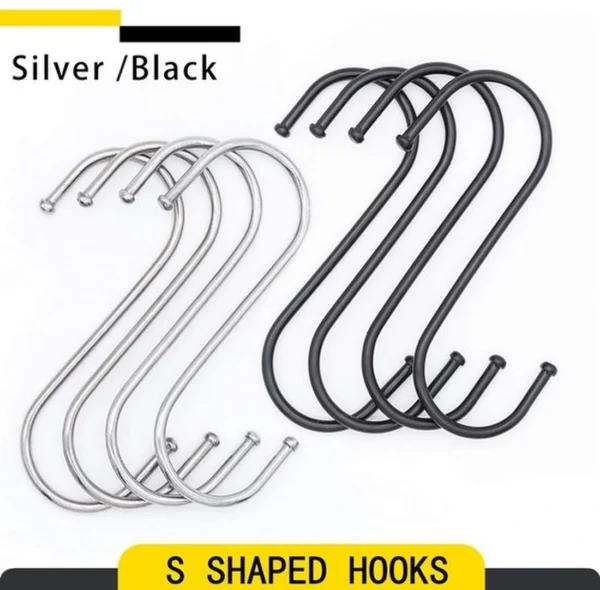 P-87213232860714-20260406120928.webp Unyqoos® Set van 20 zwarte metalen S-haken voor veelzijdig gebruik in huis en kantoor