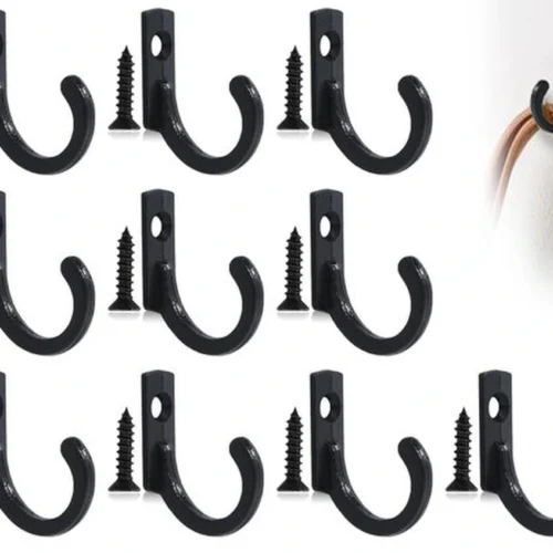 Unyqoos® Veelzijdige set van 10 vintage wandhaken voor diverse toepassingen in huis en kantoor