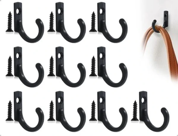 Unyqoos® Veelzijdige set van 10 vintage wandhaken voor diverse toepassingen in huis en kantoor