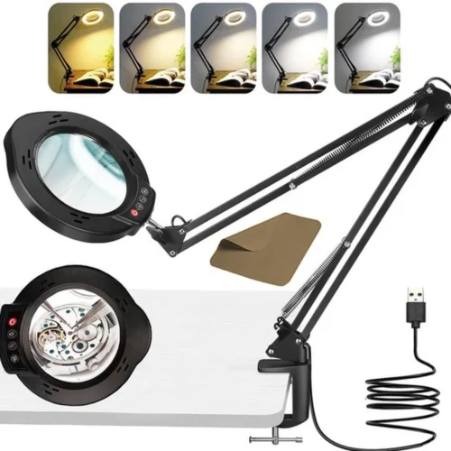 Unyqoos® Dimbare LED Vergrootlamp met Standaard en Klem voor Precisiewerk